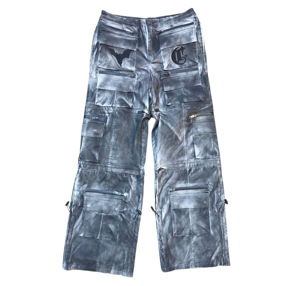 Corteiz Bat Logo Mineral Wash Multi-Pocket Utility Cargo Pants
